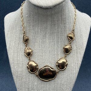 Organic Shaped Gold Necklace As Is Graduated Adjustable Chain Link Lobster Claw